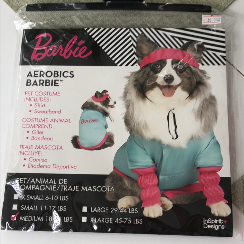 Barbie Aerobics Dog Costume - Pink and Blue